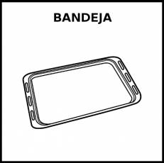 BANDEJA (HORNO) - Pictograma (blanco y negro)
