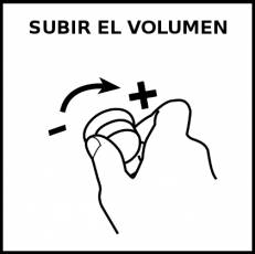 SUBIR EL VOLUMEN - Pictograma (blanco y negro)