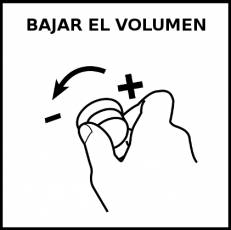 BAJAR EL VOLUMEN - Pictograma (blanco y negro)