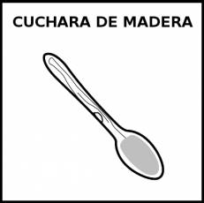 CUCHARA DE MADERA - Pictograma (blanco y negro)
