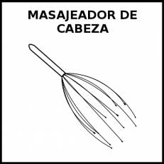 MASAJEADOR DE CABEZA - Pictograma (blanco y negro)
