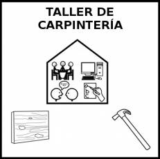 TALLER DE CARPINTERÍA - Pictograma (blanco y negro)