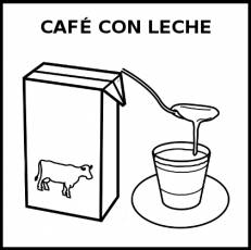 CAFÉ CON LECHE - Pictograma (blanco y negro)