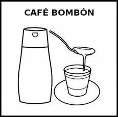 CAFÉ BOMBÓN - Pictograma (blanco y negro)