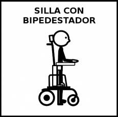 SILLA CON BIPEDESTADOR - Pictograma (blanco y negro)