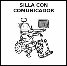 SILLA CON COMUNICADOR - Pictograma (blanco y negro)