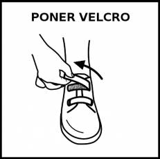 PONER VELCRO - Pictograma (blanco y negro)