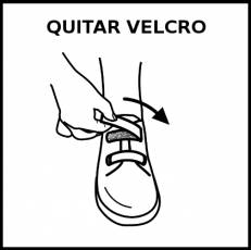 QUITAR VELCRO - Pictograma (blanco y negro)