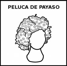 PELUCA DE PAYASO - Pictograma (blanco y negro)