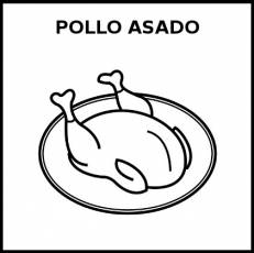 POLLO ASADO - Pictograma (blanco y negro)