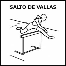 SALTO DE VALLAS - Pictograma (blanco y negro)