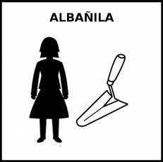 ALBAÑILA - Pictograma (blanco y negro)