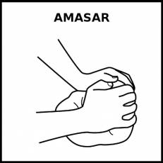 AMASAR (MANOS) - Pictograma (blanco y negro)
