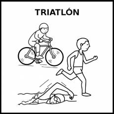 TRIATLÓN - Pictograma (blanco y negro)