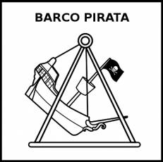 BARCO PIRATA - Pictograma (blanco y negro)