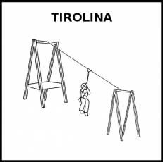 TIROLINA - Pictograma (blanco y negro)