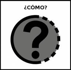 ¿CÓMO? - Pictograma (blanco y negro)