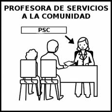 PROFESORA DE SERVICIOS A LA COMUNIDAD - Pictograma (blanco y negro)