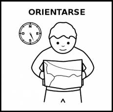 ORIENTARSE - Pictograma (blanco y negro)