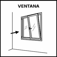 VENTANA (ABIERTA) - Pictograma (blanco y negro)
