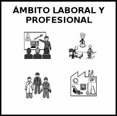 ÁMBITO LABORAL Y PROFESIONAL - Pictograma (blanco y negro)