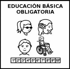 EDUCACIÓN BÁSICA OBLIGATORIA (EBO) - Pictograma (blanco y negro)