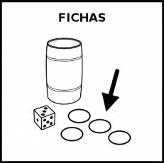 FICHAS (JUEGOS) - Pictograma (blanco y negro)