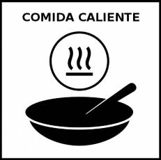 COMIDA CALIENTE - Pictograma (blanco y negro)
