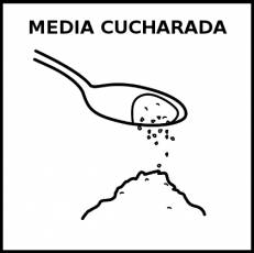 MEDIA CUCHARADA - Pictograma (blanco y negro)