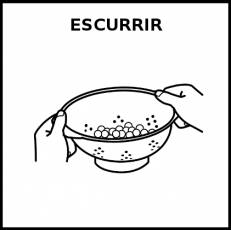 ESCURRIR (COMIDA) - Pictograma (blanco y negro)