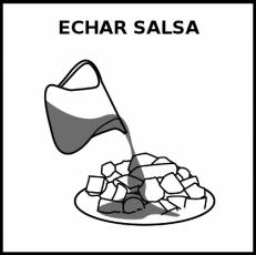 ECHAR SALSA - Pictograma (blanco y negro)