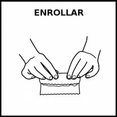 ENROLLAR (COCINA) - Pictograma (blanco y negro)