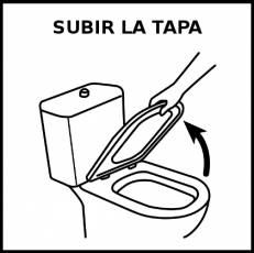 SUBIR LA TAPA - Pictograma (blanco y negro)