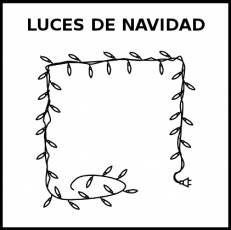 LUCES DE NAVIDAD - Pictograma (blanco y negro)
