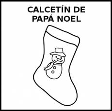 CALCETÍN DE PAPÁ NOEL - Pictograma (blanco y negro)