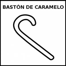 BASTÓN DE CARAMELO - Pictograma (blanco y negro)