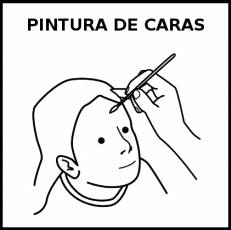 PINTURA DE CARAS - Pictograma (blanco y negro)