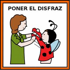 PONER EL DISFRAZ - Pictograma (color)