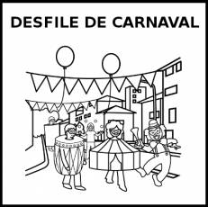 DESFILE DE CARNAVAL - Pictograma (blanco y negro)