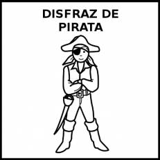 DISFRAZ DE PIRATA - Pictograma (blanco y negro)