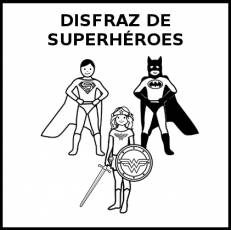 DISFRAZ DE SUPERHÉROES - Pictograma (blanco y negro)