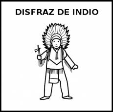 DISFRAZ DE INDIO - Pictograma (blanco y negro)