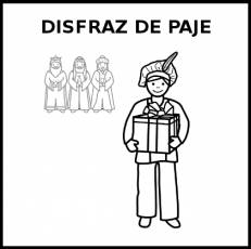 DISFRAZ DE PAJE - Pictograma (blanco y negro)