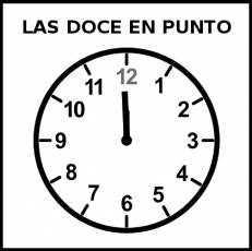 LAS DOCE EN PUNTO - Pictograma (blanco y negro)