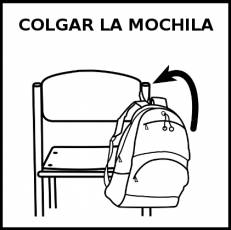 COLGAR LA MOCHILA - Pictograma (blanco y negro)