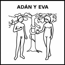 ADÁN Y EVA - Pictograma (blanco y negro)