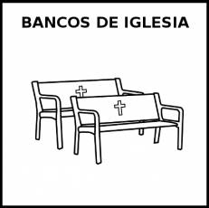 BANCOS DE IGLESIA - Pictograma (blanco y negro)