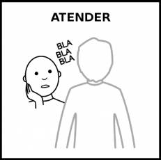 ATENDER - Pictograma (blanco y negro)