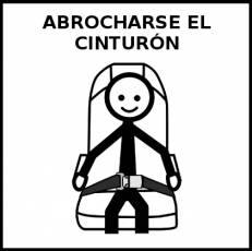 ABROCHARSE EL CINTURÓN (COCHE) - Pictograma (blanco y negro)