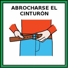ABROCHARSE EL CINTURÓN (VESTUARIO) - Pictograma (color)